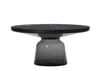 Mobilier - Tables basses - Table basse Bell Coffee / Ø 75 x H 36 cm - Plateau marbre - ClassiCon - Marbre noir / Gris Quartz / Noir - Acier, Marbre, Verre soufflé