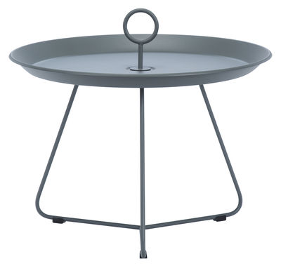 Arredamento - Tavolini  - Tavolino basso Eyelet Medium / Ø 60 x H 43,5 cm - Houe - Grigio scuro - Metallo rivestito in resina epossidica