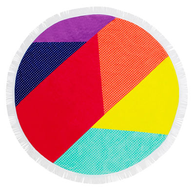 Image of Telo da bagno Hulule - / Ø 150 cm - Cotone spugna di Sunnylife - Multicolore - Tessuto