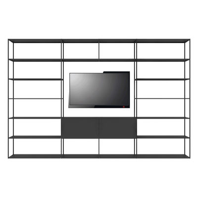 Furniture - Bookcases & Bookshelves - Easy Irony TV Bookcase - / Compo G - L 352 x H 226 cm by Zeus - Sanded black copper - Steel