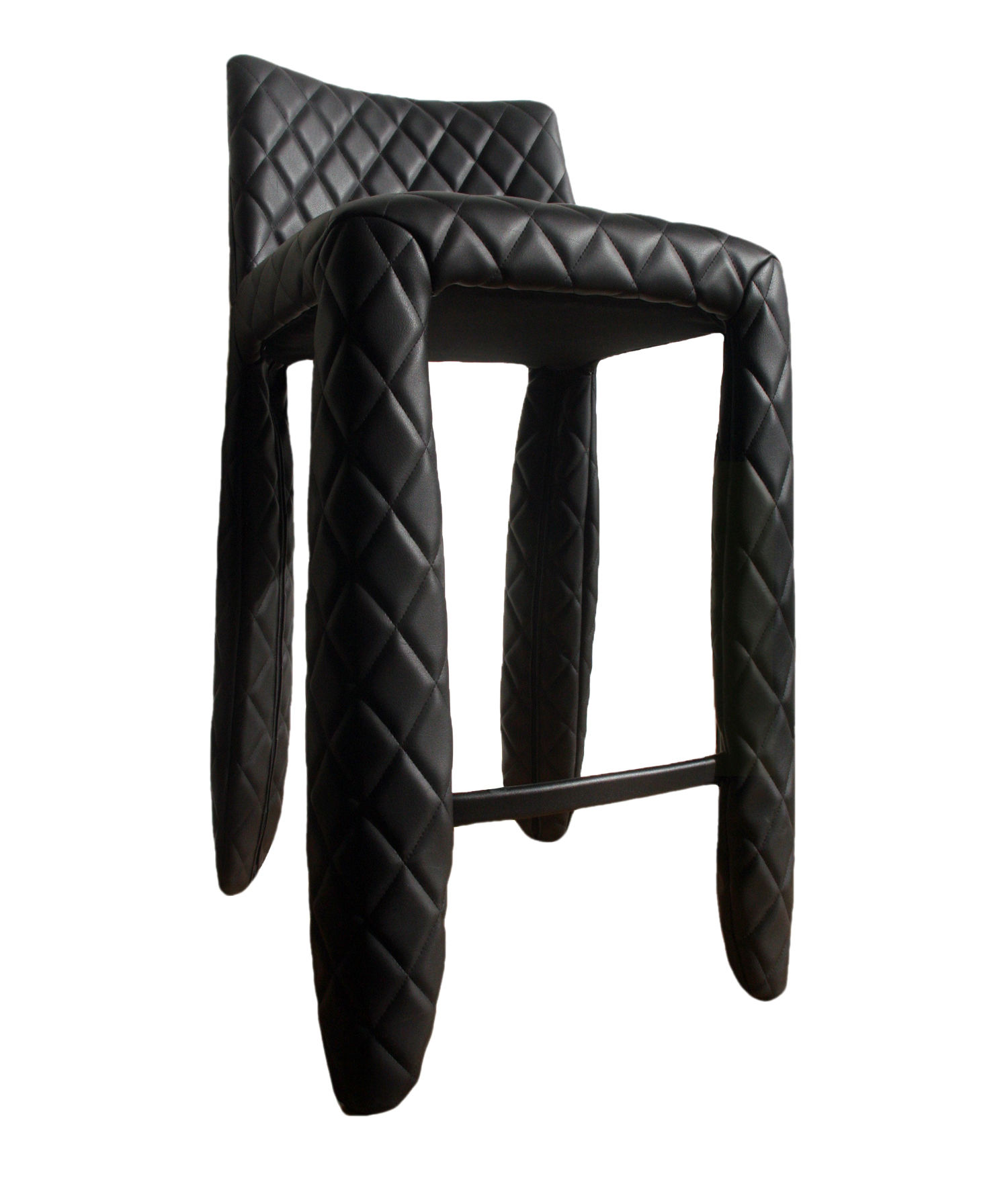 Chaise de bar Monster / H 66 cm - Cuir - Moooi noir en cuir
