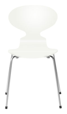 Furniture - Chairs - Fourmi Stacking chair - Lacquered wood by Fritz Hansen - White lacquered - Lacquered plywood, Steel