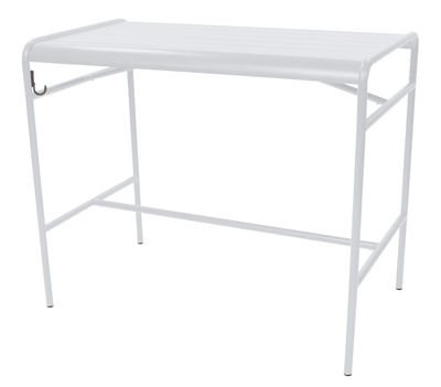 Möbel - Stehtische und Bars - Luxembourg hoher Tisch / für 4 Personen - 126 x 73 cm - Fermob - Baumwollweiß - Aluminium