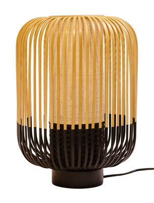 Lighting - Table Lamps - Bamboo Light Table lamp - H 39 x Ø 27 cm by Forestier - H 39 cm - Black - Natural bamboo