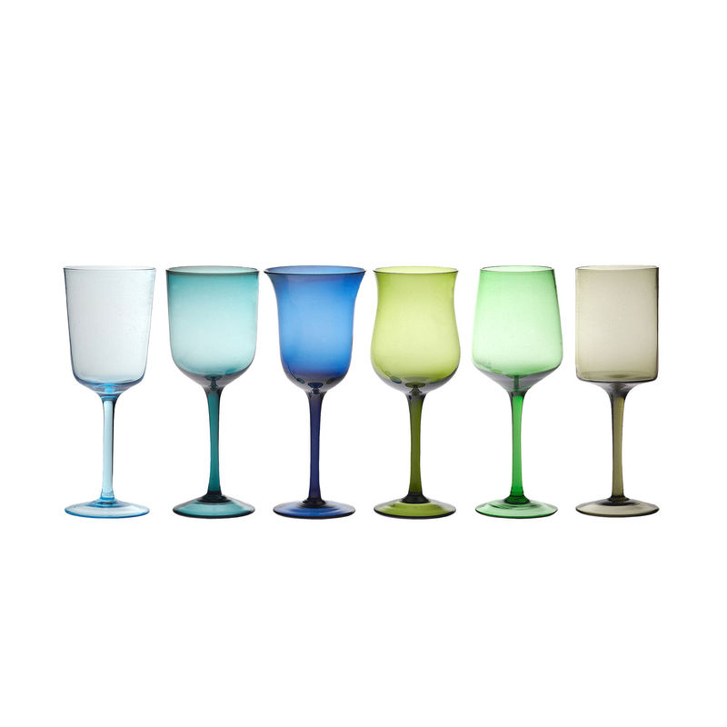 Table et cuisine - Verres  - Verre à vin Calici verre multicolore / Set de 6 - Bitossi Home - Multicolore - Verre soufflé