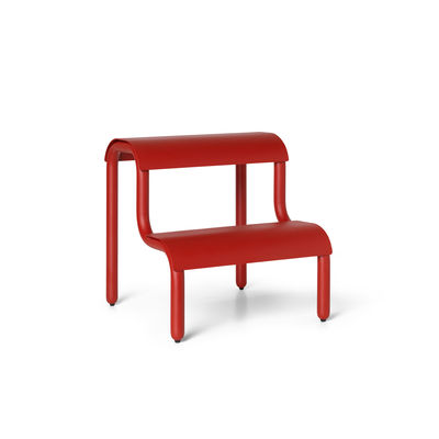 Mobilier - Compléments d'ameublement - Marchepied Up Step / Métal - L 34 x P 35 x H 36 cm - Ferm Living - Rouge coquelicot - Fer