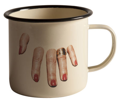 Tableware - Coffee Mugs & Tea Cups - Toiletpaper / Doigts coupés Mug by Seletti - Finger hand - Enamelled metal