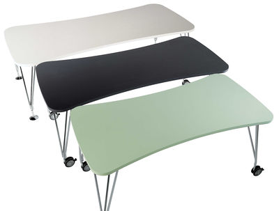 Furniture - Teen furniture - Max Rectangular table - Casters - 160 cm by Kartell - white 160 cm - Chromed steel, Laminate