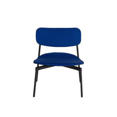Furniture - Armchairs - Fromme Soft Stackable low armchair - / Fabric by Petite Friture - Blue - Aluminium, Foam, Polyester fabric