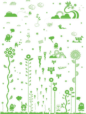 Interni - Sticker - Sticker Mushroom Forest Green di Domestic - Verde - Vinile