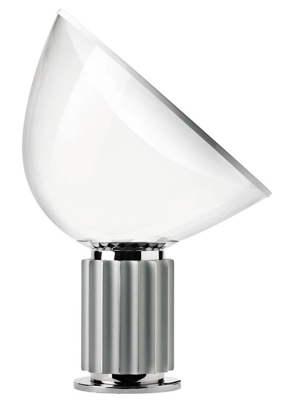 Lighting - Table Lamps - Taccia LED (1962) Table lamp glass silver Table lamp - Flos - Anodized - Aluminium, Mouth blown glass