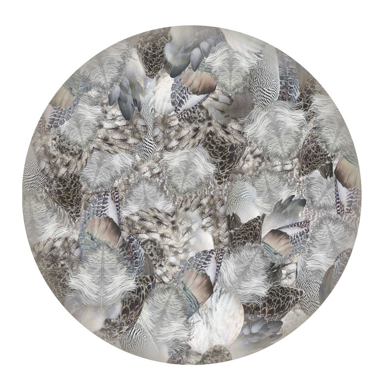 Décoration - Tapis - Tapis Dodo Pavone  gris / Ø 250 cm - Moooi Carpets - Beige, argent & rose - Polyamide