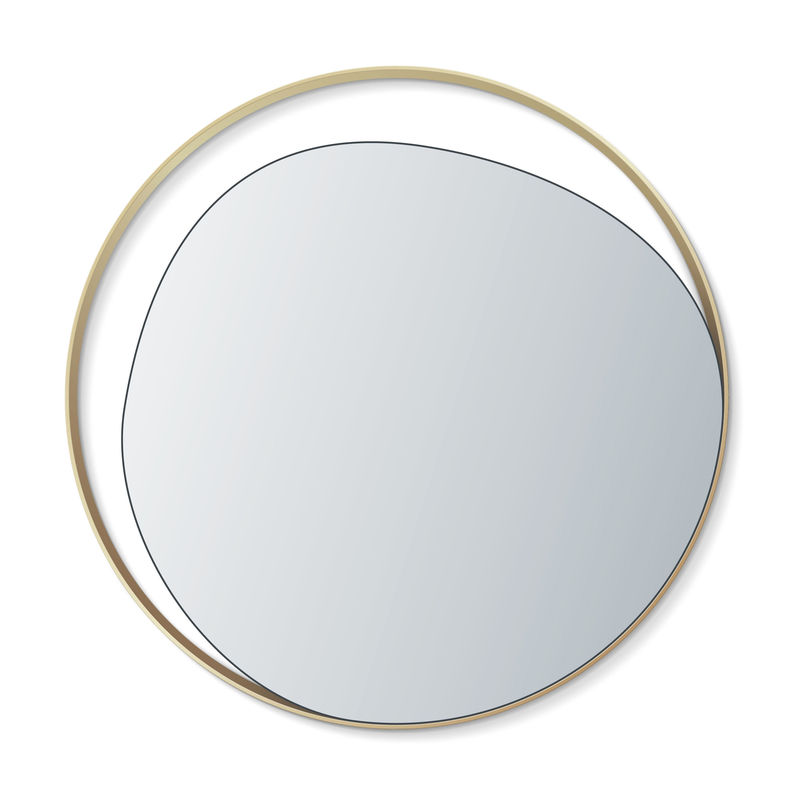 Decoration - Mirrors - Ellipse Wall mirror gold metal / Ø 80 cm - RED Edition - Silver mirror / Brass - Brass, Glass, Wood