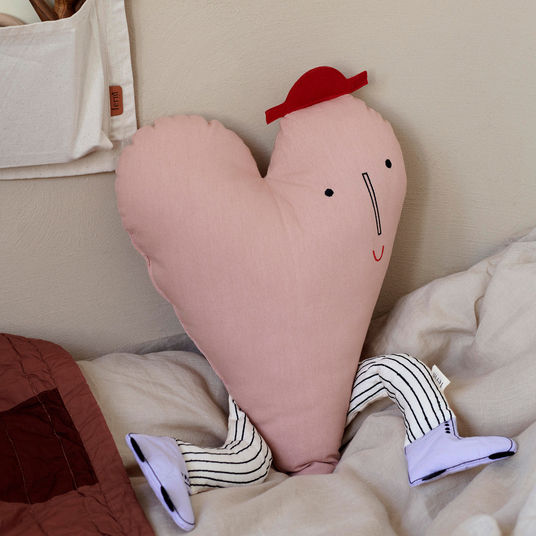 Ferm Living Heart Cushion pink Made In Design UK