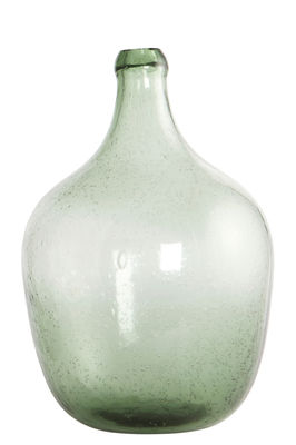 Interni - Vasi - Vaso per un solo fiore Bottle / Ø 19,5 x H 28,5 cm - House Doctor - Verde chiaro - Vetro soffiato a bocca