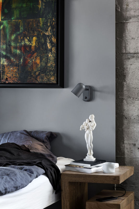 Buddy Wall light with plug - grey | Made In Design UK