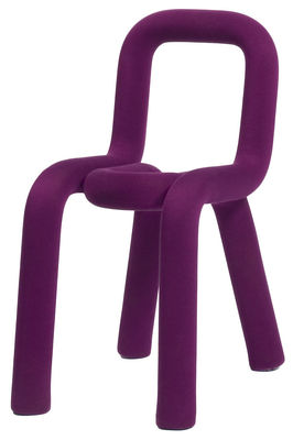 Möbel - Stühle  - Bold Gepolsterter Stuhl - Moustache - Violett - Gewebe, Schaumstoff, Stahl