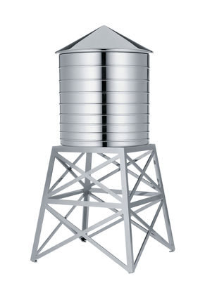 Tavola - Contenitori e conservazione - Scatola Water Tower - Alessi - Acciaio / Vaso acciaio - Acciaio inossidabile