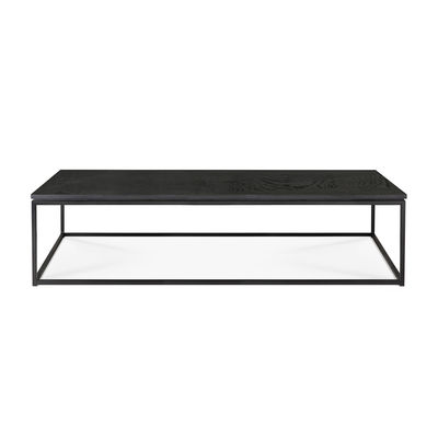 Arredamento - Tavolini  - Tavolino Thin - / Rovere massello & metallo - 120 x 70 cm di Ethnicraft - 120 x 70 cm/nero - Massello di quercia colorato, metallo verniciato