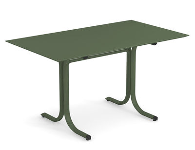 Outdoor - Tavoli  - Tavolo rettangolare System - / 80 x 140 cm di Emu - Verde militare - Acciaio galvanizzato verniciato