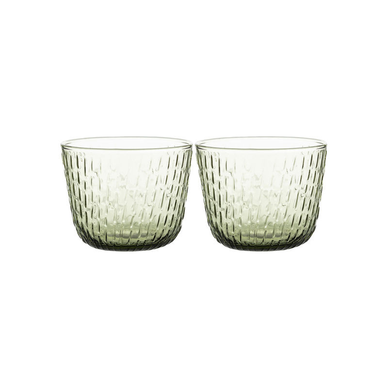 Tisch und Küche - Gläser - Glas Syksy glas grün / 2er-Set - Marimekko - Grün - geblasenes Glas