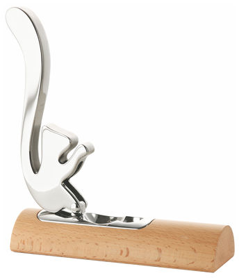 Tableware - Cool Kitchen Gadgets - Scoiattolo Nut cracker - Nutcracker by Alessi - Steel & wood - Polished stainless steel, Wood