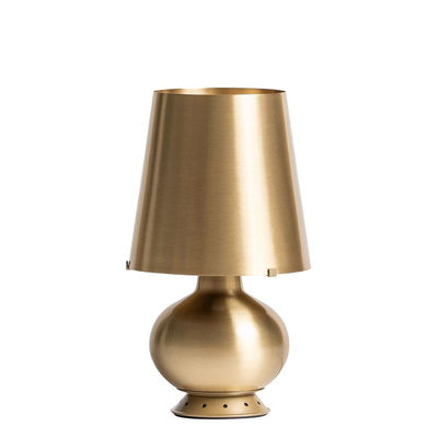 Lighting - Table Lamps - Fontana Small Table lamp - / H 34 cm - Brass by Fontana Arte - Satin brass - Satin brass