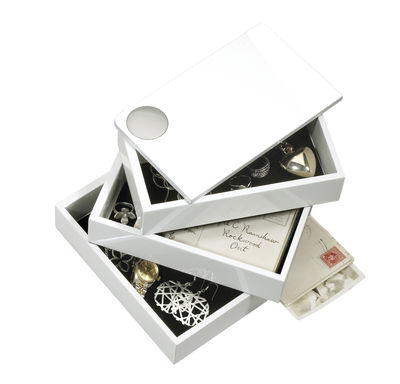 Dekoration - Schachteln und Boxen - Spindle Schmuckschatulle / 3 drehbare Fächer - Umbra - Weiß - lackiertes Holz