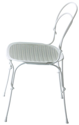 Furniture - Chairs - Vigna Stacking chair - Metal & plastic seat by Magis - White frame - White interlacement seat - Polypropylene, Varnished steel