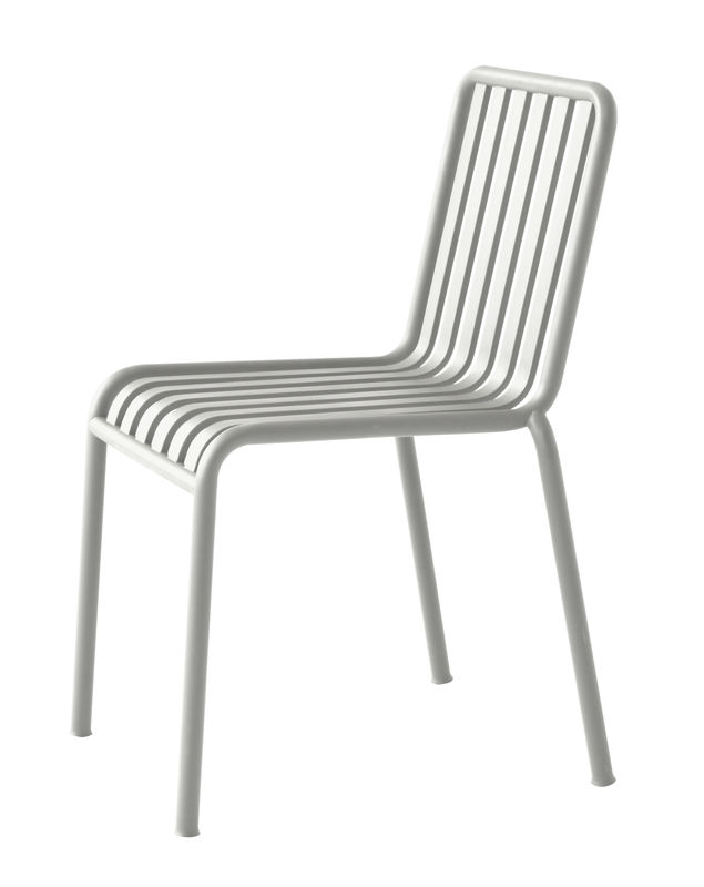 Möbel - Stühle  - Stapelbarer Stuhl Palissade metall grau / R & E Bouroullec - Hay - Hellgrau - Galvanisch verzinkten Stahl, Peinture époxy