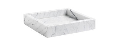 Tisch und Küche - Tabletts und Servierplatten - Marble Tray Small Tablett / 22 x 22 cm - Marmor - Hay - Weiß / mit grauer Maserung - Carrara-Marmor