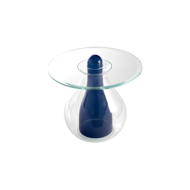 Möbel - Couchtische - Beistelltisch Miya glas blau / Ø 60 x H 50 cm - Cappellini - Kobaltblau - Glas