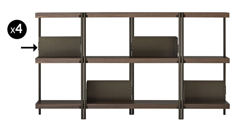 Furniture - Bookcases & Bookshelves -  Book end metal brown For ZigZag bookcase - Set of 4 - Driade - Bronze - Polished stainless steel