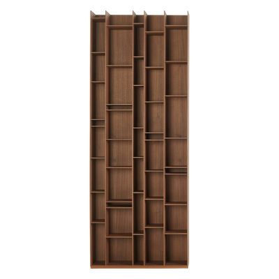 Furniture - Bookcases & Bookshelves - Random Wood Bookcase - / L 81 x H 217 cm - Walnut by MDF Italia - Walnut - Canaletto walnut veneered MDF