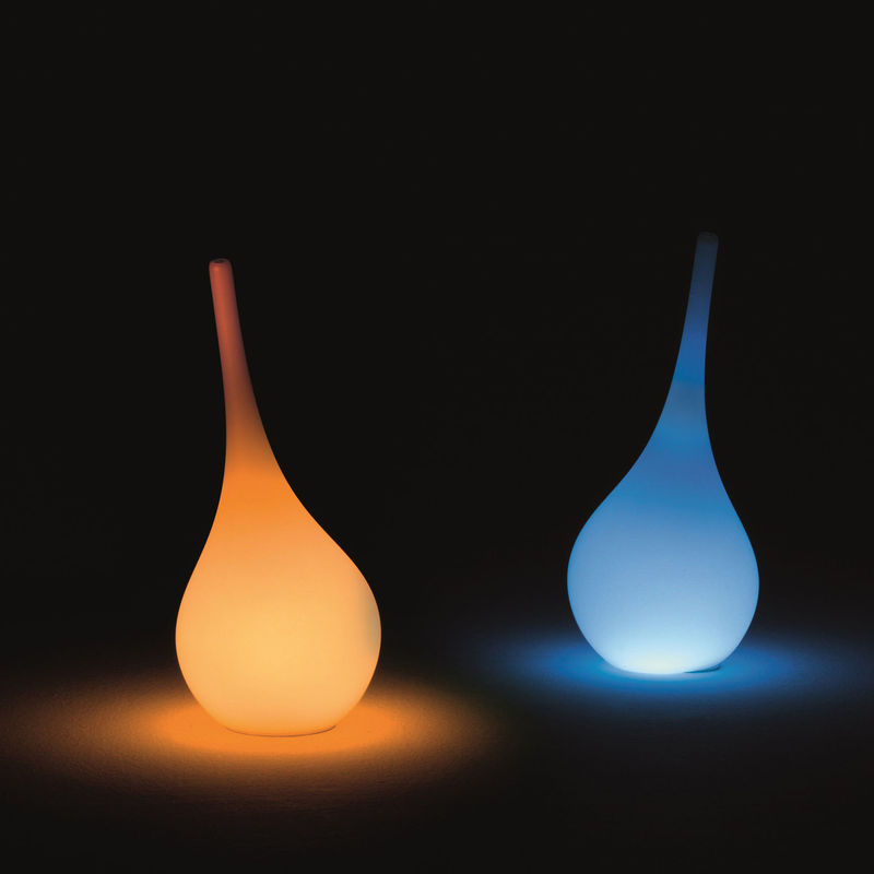 Décoration - Vases - Vase lumineux Ampoule plastique blanc / H 35 cm - LED RGB sans fil - Outdoor - MyYour - Blanc / Lumière multicolore - Poleasy®