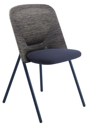 Mobilier - Chaises, fauteuils de salle à manger - Chaise pliante Shift / Rembourrée - Tissu - Moooi - Bleu / Gris - Acier peint, Mousse, Tissu technique 3D
