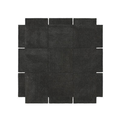 Interni - Tappeti - Tappeto Basket - / 180 x 180 cm - Tessuto a mano di Design House Stockholm - Grigio scuro - Lana