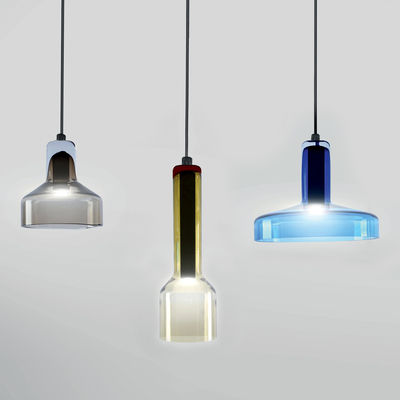 Illuminazione - Lampadari - Sospensione Stab Light Triple / Set 3 sospensioni - Vetro artigianale - Danese Light - Multicolore - Metallo, Vetro