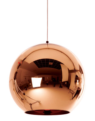 Luminaire - Suspensions - Suspension Copper Round / Ø 25 cm - Tom Dixon - Cuivre - Polycarbonate