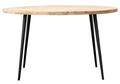 Mobilier - Tables - Table ronde Club / Ø 130 cm - Bois de manguier - House Doctor - Bois / Pied noir - Bois de manguier, Fer