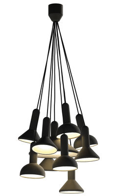 Illuminazione - Lampadari - Sospensione Torch Light - ensemble di 10 lampade a sospensione di Established & Sons - Nero - PVC