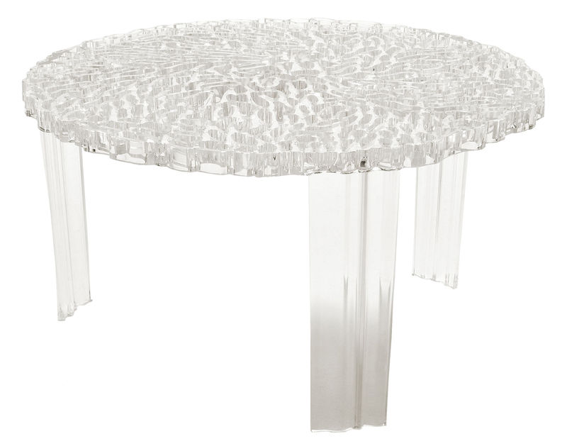 Mobilier - Tables basses - Table basse T-Table Basso plastique transparent / Ø 50 x H 28 cm - Kartell - Cristal - PMMA