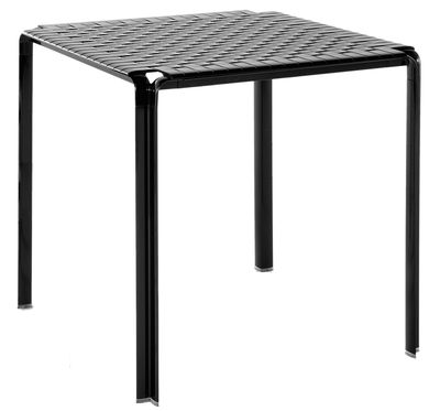 Outdoor - Tavoli  - Tavolo quadrato Ami Ami di Kartell - Nero lucido - Alluminio, policarbonato