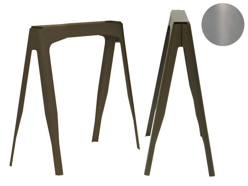 Möbel - Büromöbel - Gestell Y metall Rohstahl lackiert - 2er-Set - Tolix - Rohstahl, mit farblosem Glanzlack - Rohstahl