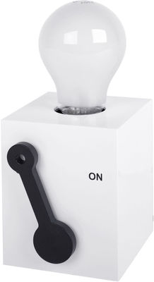 Luminaire - Lampes de table - Lampe de table The Switch H 10 cm - Ngispen - Pop Corn - Blanc - Levier noir - ABS
