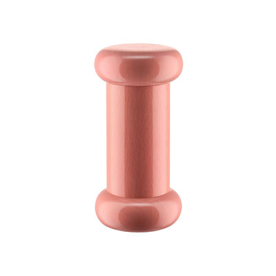 Tableware - Salt, pepper and oil - / By Ettore Sottsass - H 15 cm Spice mill - / Alessi 100 Values ​​Collection by Alessi - Pink - Ceramic, Solid turned beech, FSC-certified