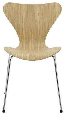 Furniture - Chairs - Série 7 Stacking chair - Natural wood by Fritz Hansen - Oak - Steel, Varnished oak plywood