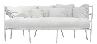 Furniture - Sofas - Dehors Straight sofa - Outdoor / 2 seaters by Alias - White structure / White cushions - Acrylic fabric, Lacquered steel