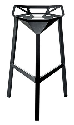 Furniture - Bar Stools - Stool One Bar stool - H 77 cm - Metal by Magis - Black - Aluminium