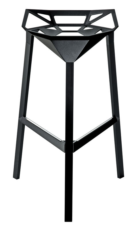 Furniture - Bar Stools - Stool One Bar stool metal black H 77 cm - Metal - Magis - Black - Aluminium